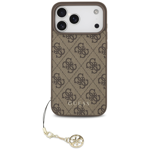 Etui Guess 4G Charms Collection MagSafe  do iPhone 17 Pro Max brązowy