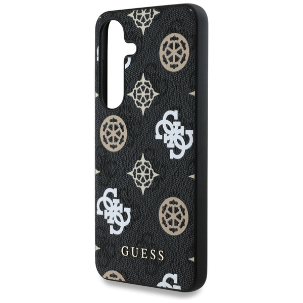 Etui Guess 4G Printed Colored Peony      Pattern MagSafe do Samsung Galaxy S25 czarny
