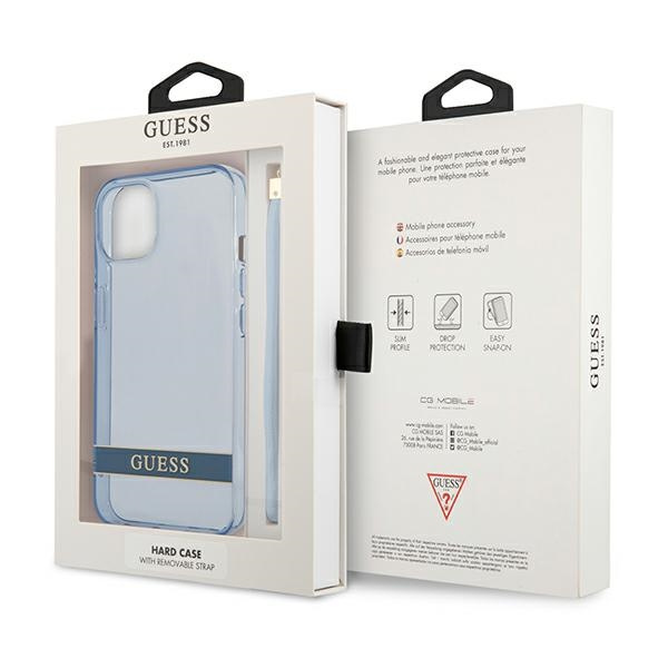 Guess GUHCP13SHTSGSB iPhone 13 mini 5,4"niebieski/blue hardcase Translucent Stap