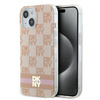 DKNY DKHMP15SHCPTSP iPhone 15 / 14 / 136.1" różowy/pink hardcase IML Checkered Mono Pattern & Printed Stripes MagSafe