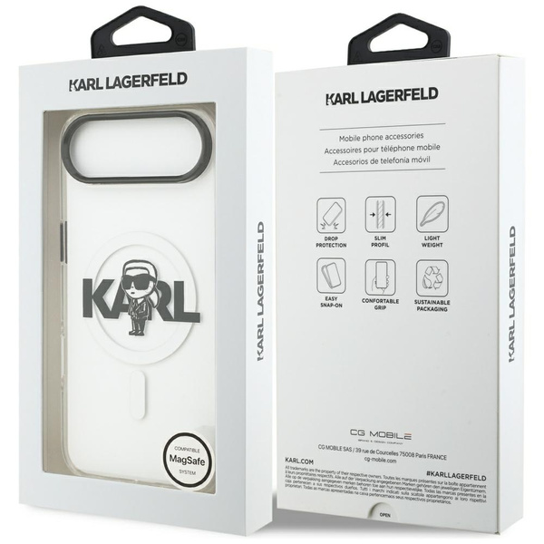 Etui Karl Lagerfeld IML Karl Sketch Logo MagSafe do iPhone Air przezroczysty