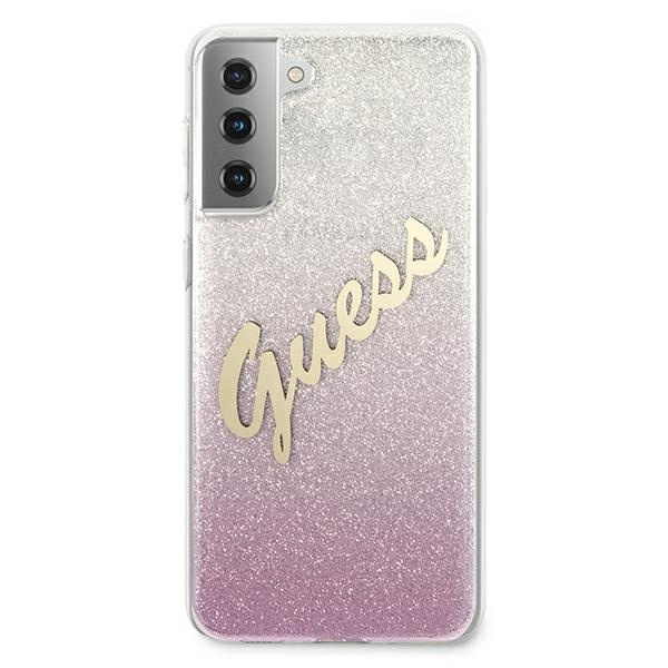 Guess GUHCS21MPCUGLSPI S21+ G996różowy/pink hardcase Glitter Gradient Script