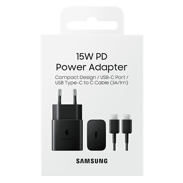 Ład. siec. Samsung EP-T1510XB 15WFast Charge + kabel USB-C/USB-C czarny/black