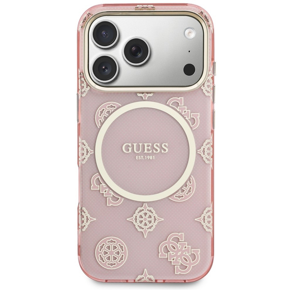 Etui Guess IML Peony Dot MagSafe do      iPhone 17 Pro różowy