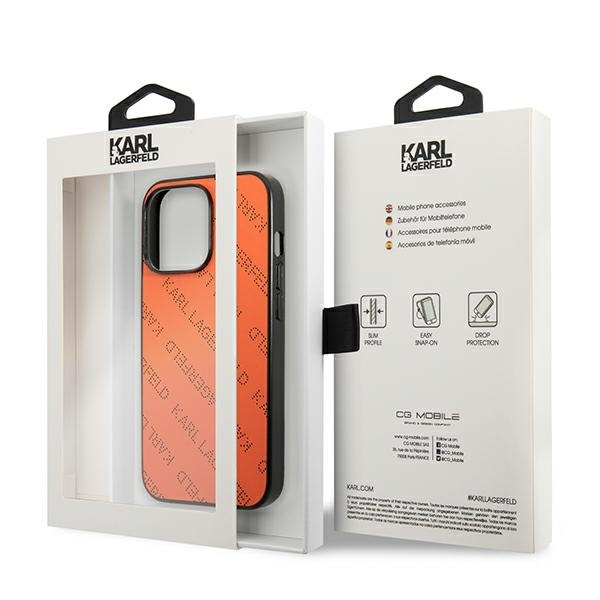 KARL LAGERFELD KLHCP13XPTLO IPHONE 13 PRO MAX 6,7" HARDCASE POMARAŃCZOWY/ORANGE PERFORATED ALLOVER