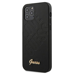 GUESS GUHCP12LPUILGBK IPHONE 12 PRO MAX 6,7" CZARNY/BLACK HARDCASE IRIDESCENT LOVE SCRIPT GOLD LOGO