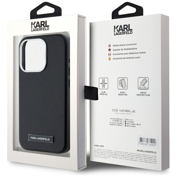 Etui Karl Lagerfeld  FW Metal Plate      MagSafe do iPhone 15 Pro Max czarny
