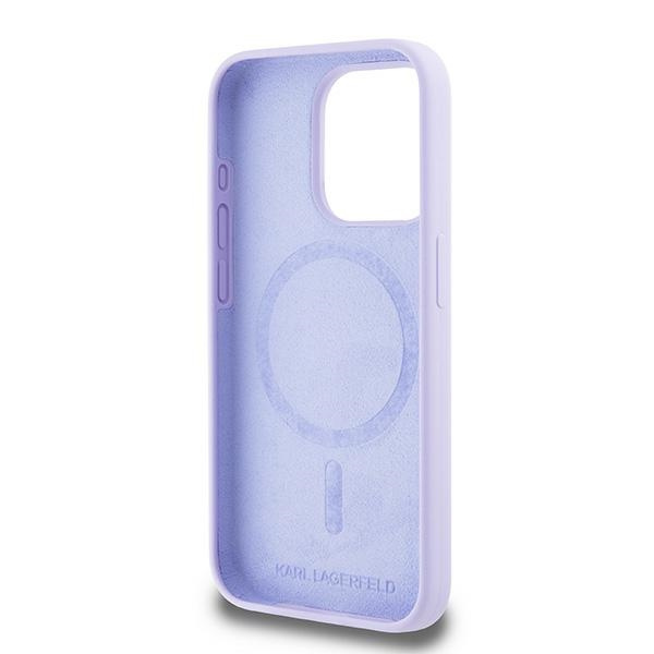 Karl Lagerfeld KLHMP15LSCMKCRHU iPhone 15 Pro 6.1" fioletowy/purple hardcase Silicone KC Heads Ring MagSafe