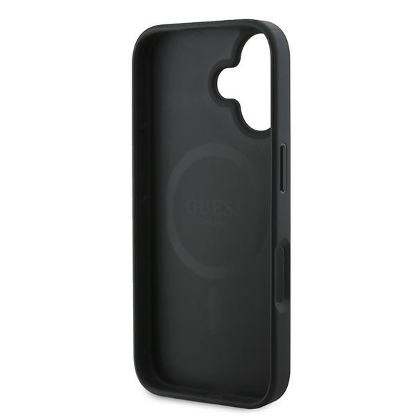 Guess GUHMP16MPGPYSK iPhone 16 Plus 6.7" czarny/black hardcase PU Peony Script MagSafe