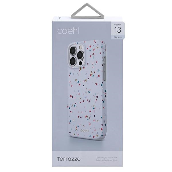 Etui Uniq Coehl Terrazzo na iPhone 13 Pro Max - białe