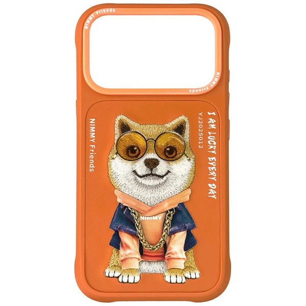 Etui Nimmy Glasses Cool Dog do iPhone 17 Pro Max pomarańczowy