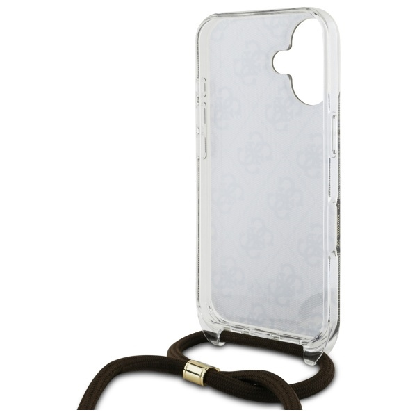 Guess GUHCP16SHC4SEW iPhone 16 6.1"      brązowy/brown hardcase Crossbody Cord 4G Print
