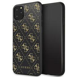 Guess GUHCN654GGPBK iPhone 11 Pro Maxczarny/black hard case 4G Double Layer Glitter