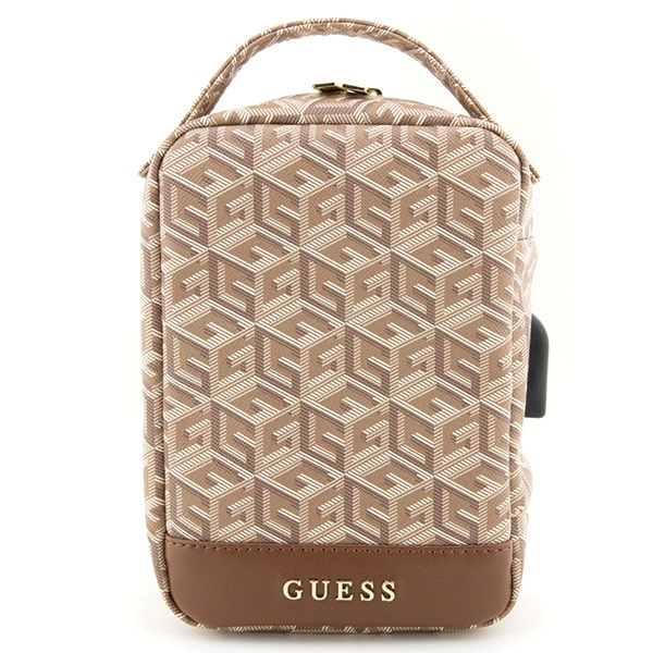 Guess Torba GUHBHGCFSEW Organizerbrązowy/brown GCube Stripe