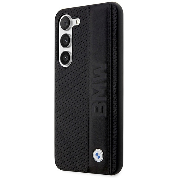 Etui BMW Leather Textured & Stripe na Samsung Galaxy S23 - czarne