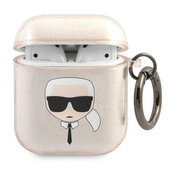 KARL LAGERFELD KLA2UKHGD AIRPODS 1/2 COVER ZLOTY/GOLD GLITTER KARL`S HEAD