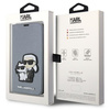Karl Lagerfeld KLBKP14LSANKCPG iPhone 14 Pro 6.1" bookcase silver/silver Saffiano Karl & Choupette