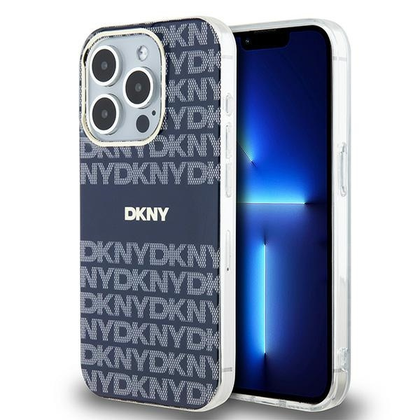 DKNY DKHMP15LHRHSEB iPhone 15 Pro6.1" niebieski/blue hardcase IML Mono & Stripe MagSafe