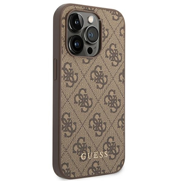 Guess GUHCP14XG4GFBR iPhone 14 Pro Max6,7" brązowy/brown hard case 4G Metal Gold Logo