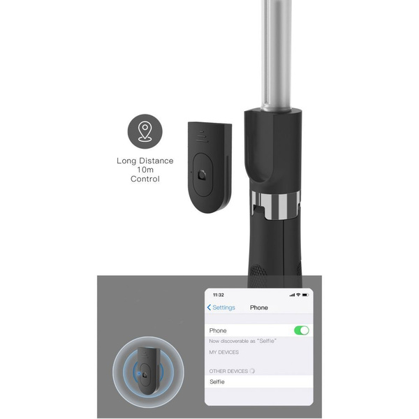 TECH-PROTECT L01S BLUETOOTH SELFIE STICK TRIPOD BLACK