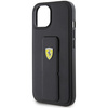 Etui Ferrari Grip Stand Metal Logo na iPhone 15 - czarne