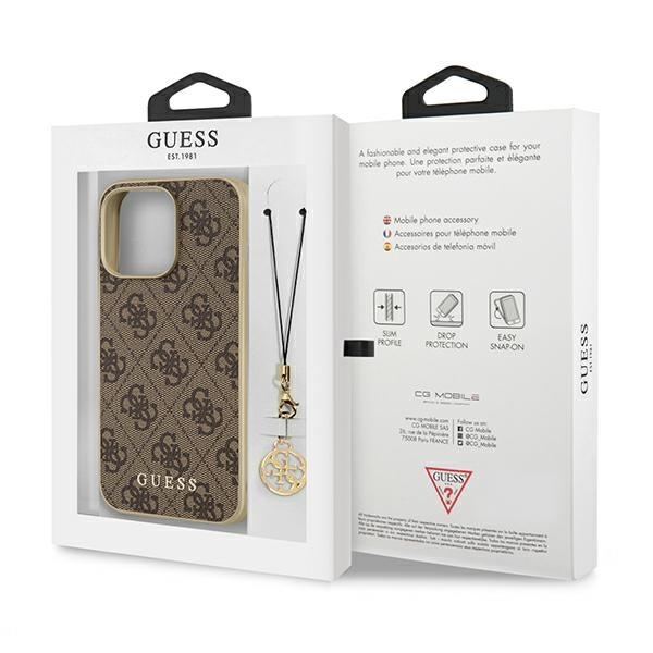 Guess GUHCP13XGF4GBR iPhone 13 Pro Max6,7" brązowy/brown hardcase 4G Charms Collection