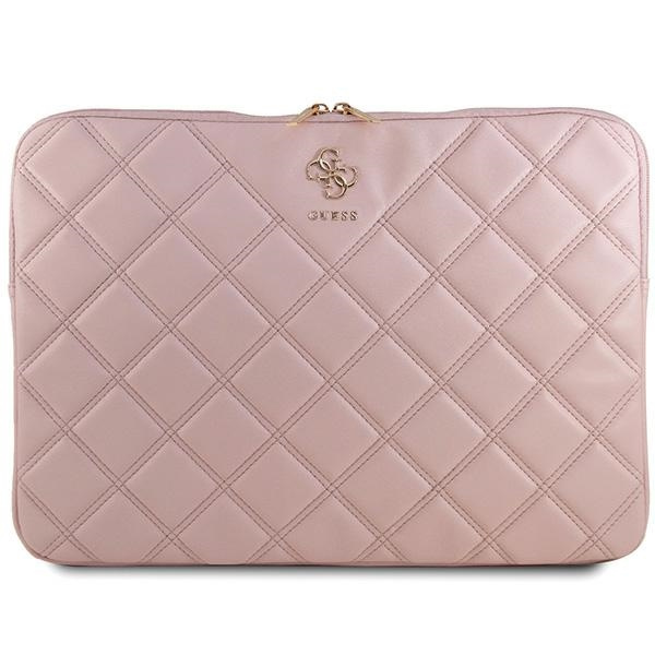 Guess Sleeve GUCS16ZPSQSSGP 16"różowy/pink Quilted 4G
