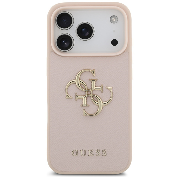 Etui Guess Grained Big 4G & Classic Logo do iPhone 17 Pro różowy