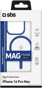 SBS Mag Frame iPhone 16 Pro Max Case with MagSafe - Blue