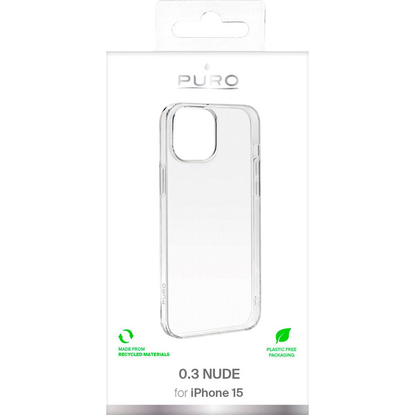 PURO ICON 0.3 Nude Etui do iPhone 15 Przeźroczyste