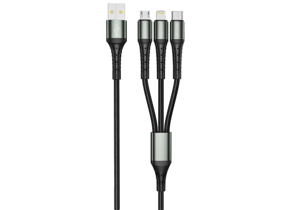 JELLICO kabel B11 3w1 3.1A 1.2M Czarny