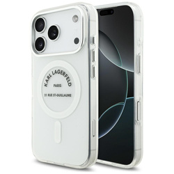 Etui Karl Lagerfeld IML Karl RSG Logo MagSafe do iPhone 17 Pro przezroczysty
