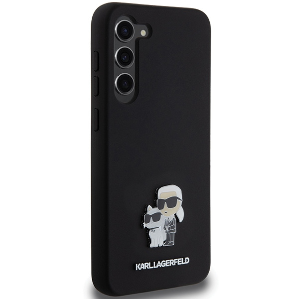 KARL LAGERFELD KLHCS24MSMHKCNPK S24+ S926 HARDCASE BLACK/BLACK SILICONE KARL&CHOUPETTE METAL PIN