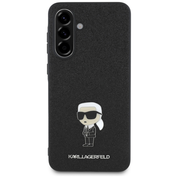 Etui Karl Lagerfeld Fixed Glitter Ikonik Logo Metal Pin do Samsung Galaxy A56 czarny