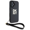 DKNY DKHCP16SPBSWSK iPhone 16 6.1"       czarny/black hardcase Wrist Strap Stock Logo