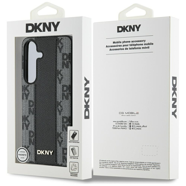 Etui DKNY Leather Checkered Pattern      MagSafe do Samsung Galaxy S25 czarny