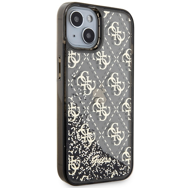 Guess GUHCP14SLC4PSGK iPhone 14 / 15 /13 6.1" czarny/black hardcase Liquid Glitter 4G Transculent