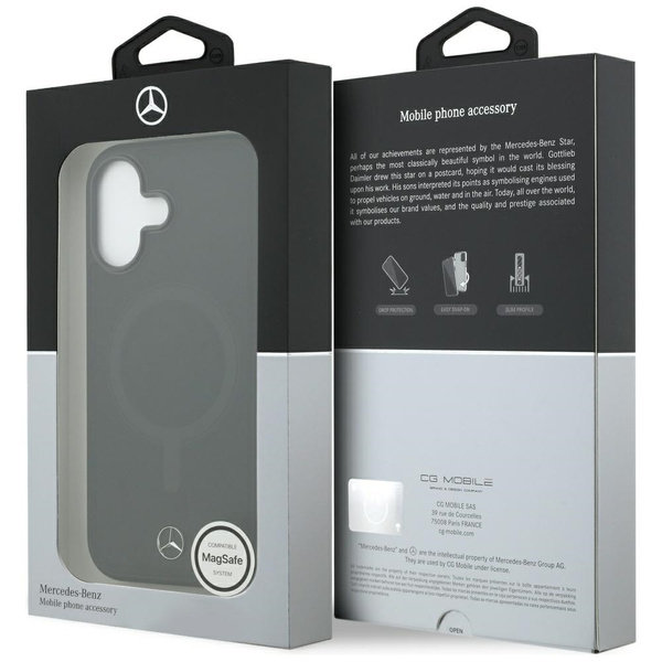 Etui Mercedes Plain Smooth Leather       MagSafe do iPhone 17 czarny