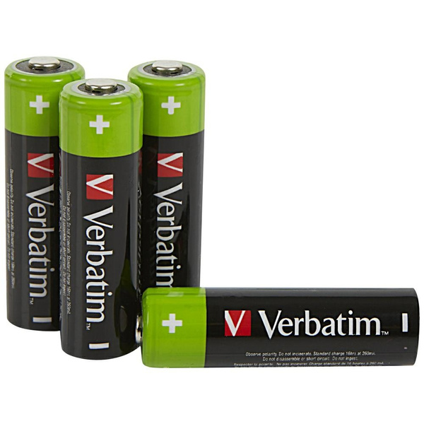 Verbatim Akumulator NiMH AA 2500mAh      Premium HR6 4szt czarny/ black 49517
