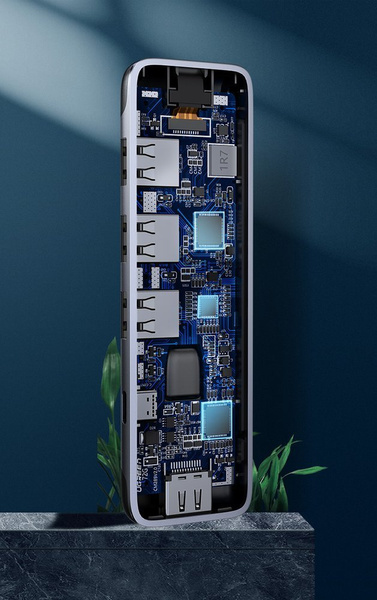 UGREEN 5IN1 MULTI-FUNCTIONAL HUB USB TYPE C - HDMI / 3X USB 3.2 GEN 1 (5 GBPS) / USB TYPE C POWER DELIVERY 100 W 20 V 5 A GRAY (70408 CM285)