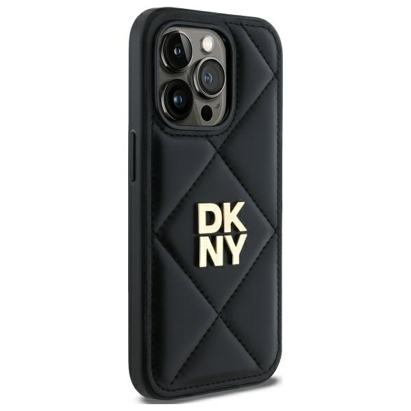 DKNY DKHCP14LPQDSLK iPhone 14 Pro 6.1"   czarny/black Quilted Stack Logo