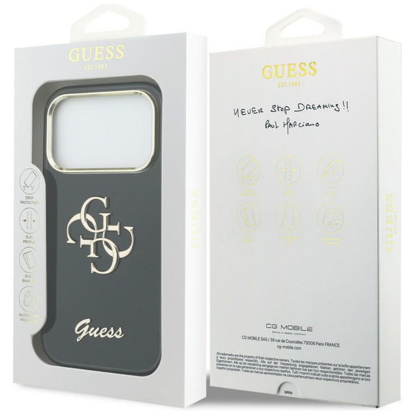 Etui Guess IML 4G Script Metal do iPhone 17 Pro czarny