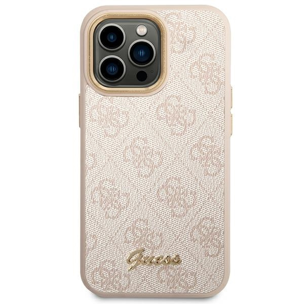 Guess GUHCP14XHG4SHP iPhone 14 Pro Max6,7" różowy/pink hard case 4G Vintage Gold Logo