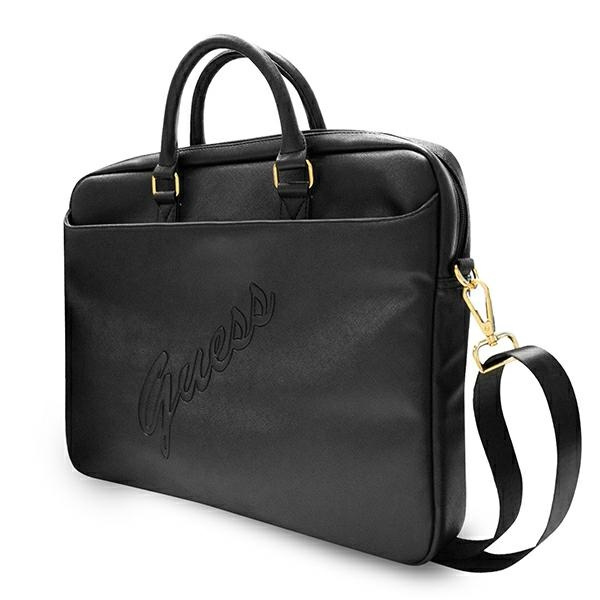 Guess Torba GUCB15PUSASBK 16"czarny/black Saffiano Script