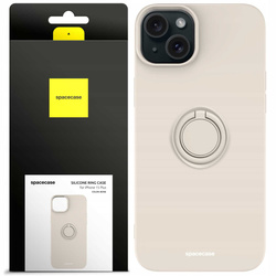 Spacecase Etui Silicone Ring iPhone 15 Plus bone