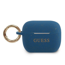 GUESS GUACAPSILGLBL AIRPODS PRO COVER BLUE/BLUE SILICONE GLITTER