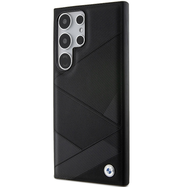 Etui BMW Signature Leather Crossing Lines Pattern na Samsung Galaxy S24 Ultra - czarne