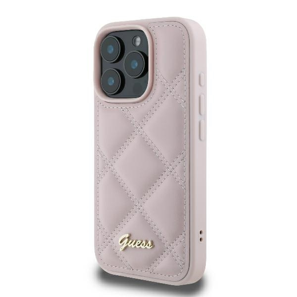 Guess GUHCP16XPSQSQSP iPhone 16 Pro Max6.9" różowy/pink hardcase Quilted Metal Logo