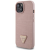 Guess GUHCP15SPCRTHCP iPhone 15 / 14 / 13 6.1" różowy/pink hardcase Croco Triangle Metal Logo