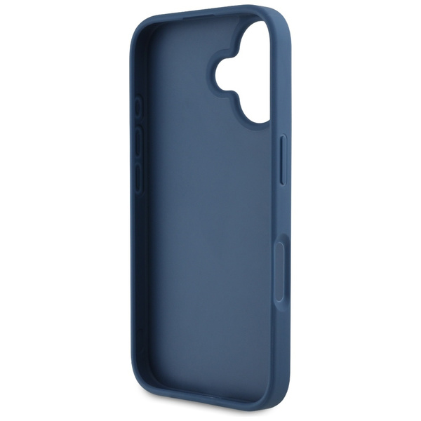 Etui Guess Grained Roses Big 4G logo do  iPhone 16 niebieski